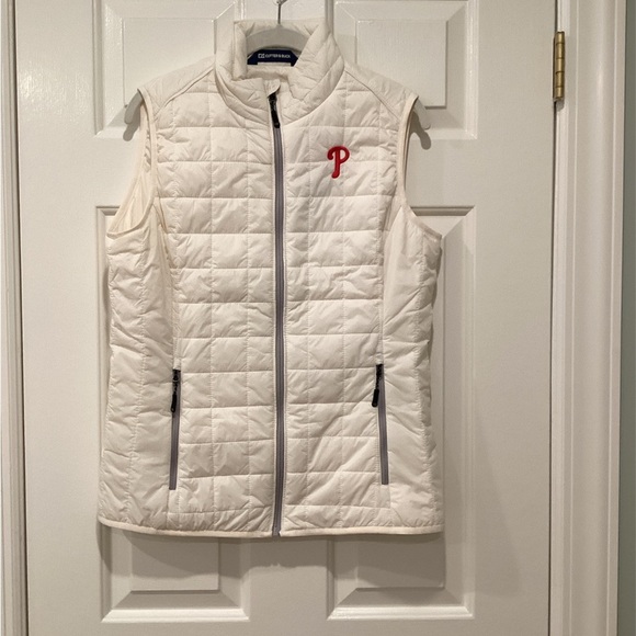 NWT - Philadelphia Phillies Cream Puffer Vest - medium - Picture 1 of 6